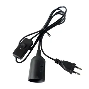 1,8 м кабель питания E27 основа для лампы штепсельная вилка Европейского светильник та держатель для лампы с переключателем K1MF