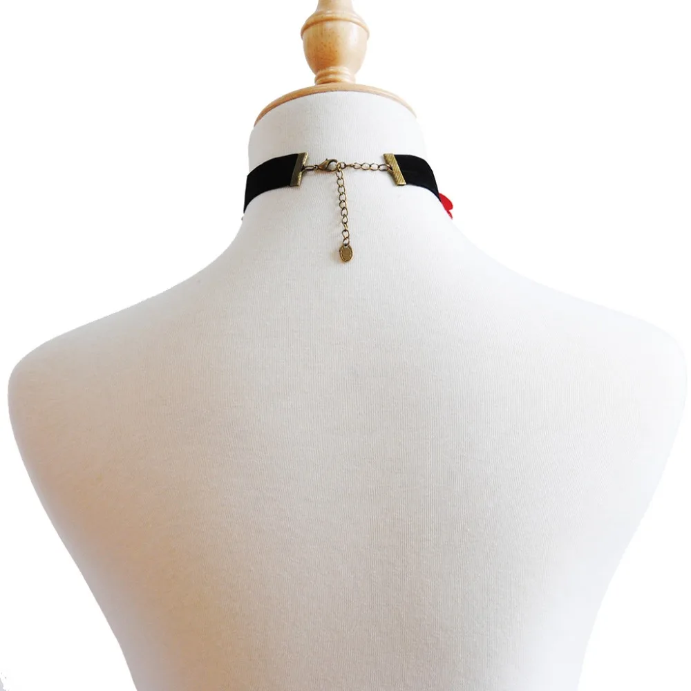 Богемные ювелирные изделия Красный цветок Чокеры ожерелья для женщин подарок