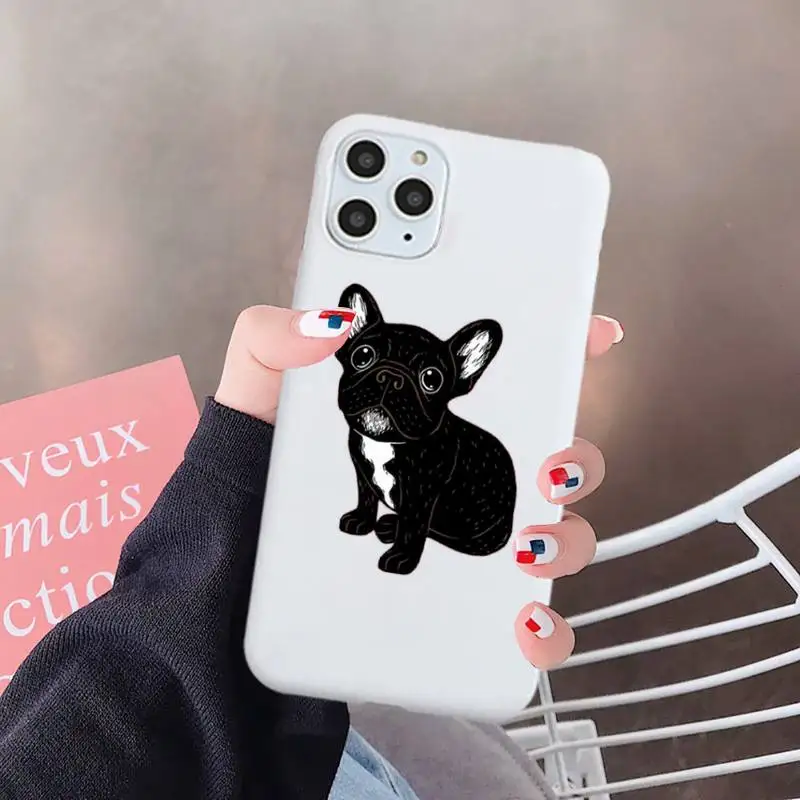 

Cute Brindle Frenchie Puppy luxury protective Phone Case shell Candy Color for iPhone 6 7 8 11 12 s mini pro X XS XR MAX Plus