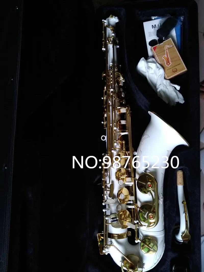 Новые высококачественные музыкальные инструменты тенор саксофон белый полный