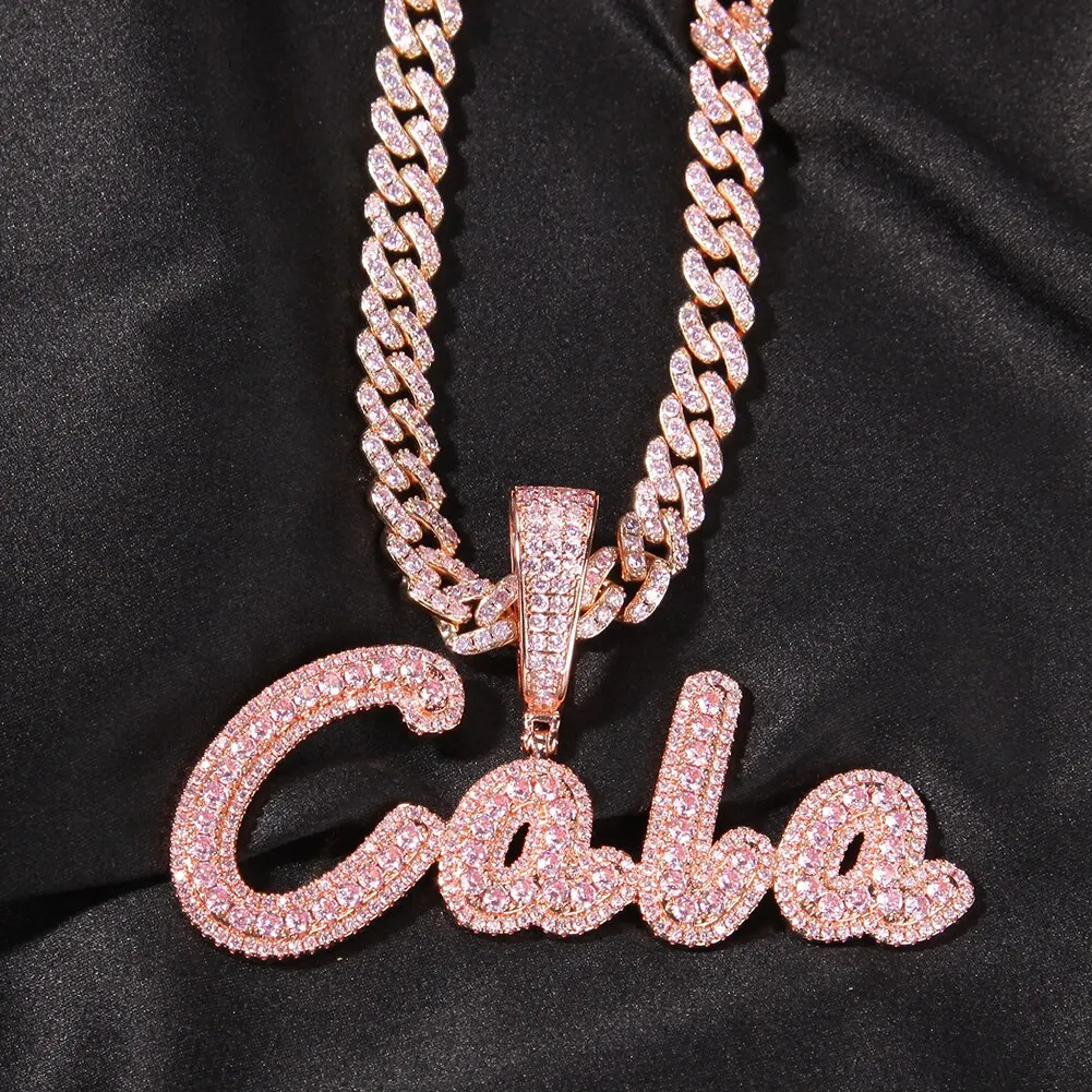 Ожерелье в стиле хип-хоп с кисточкой и шрифтом ожерелье форме багета цепочка