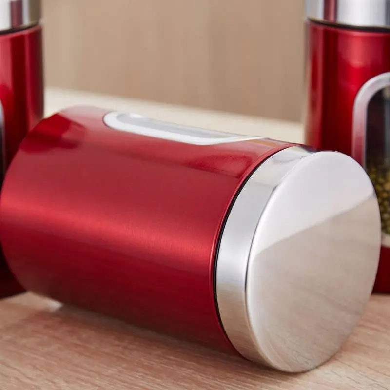 

3 Pcs Sealed Moisture-proof Dried Fruit Food Storage Tank Grains Stainless Steel 53CB