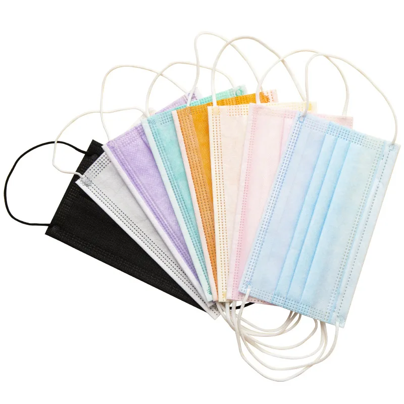 

30/50/100pcs Disposable Face Masks 3 Layer Non-woven Melt Blown Mascarilla Filter Dust Adult Mascarilla Earloop Mouth Mask