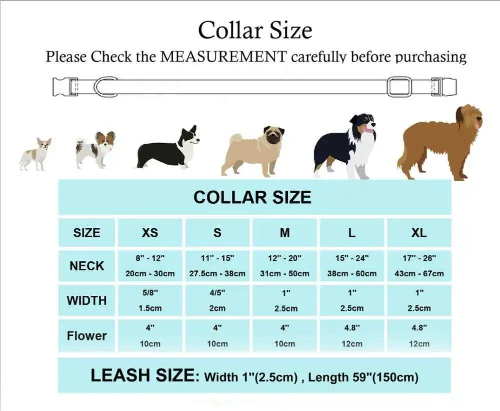 

girl dog collar dog flower and leash set for pet dog cat with rose gold metal buckle