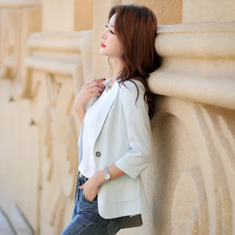 

Women's Suit New Korean Version Pure Color Thin Style with Sun Protection Suit Woman