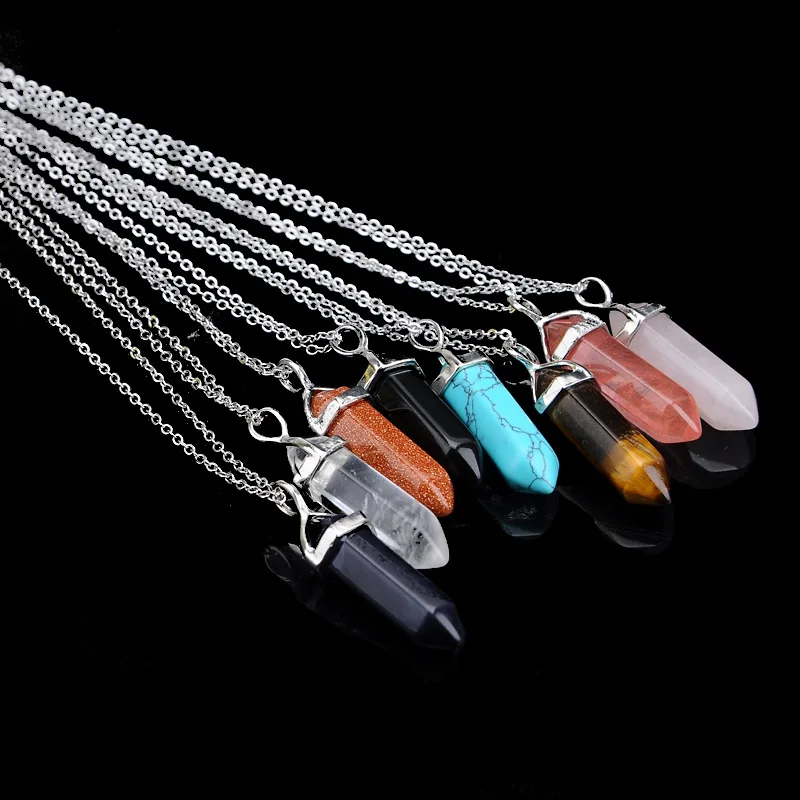 Цепочка Из Нержавеющей Стали ожерелье с натуральным тигровым глазом кварцем