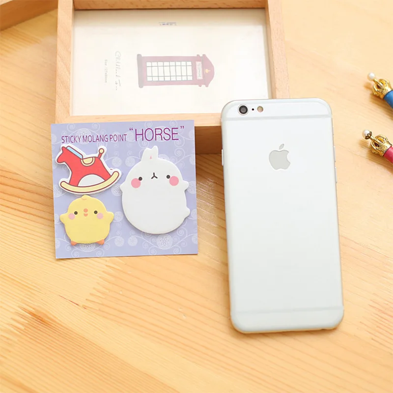 Molang Rabbit N Times блокнот с липкими нотами Мультяшные животные Книжная нашивка
