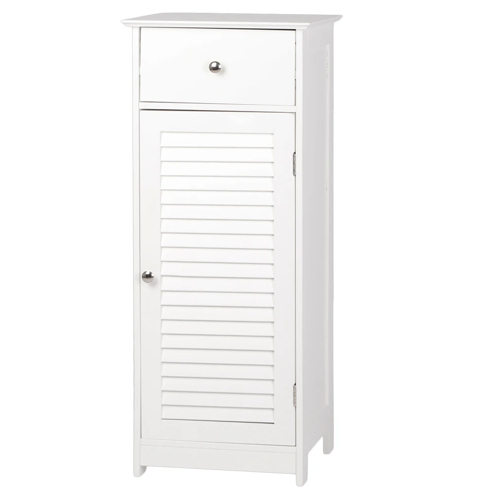 

Bathroom Cabinet One Door & One Drawer with Chrome Handle FCH Waterproof and Moisture-proof Easy To Install White[US-W]