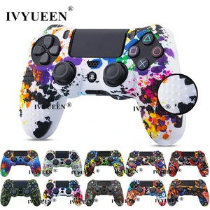 Противоскользящий силиконовый защитный чехол IVYUEEN для Sony Dualshock 4, PS4, DS4 Pro, тонкий чехол для контроллера, аналоговые накладки для большого пальца