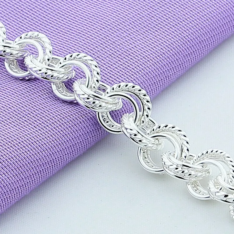 Женский браслет из серебра 925 пробы с круглыми кругами подарочное Ювелирное