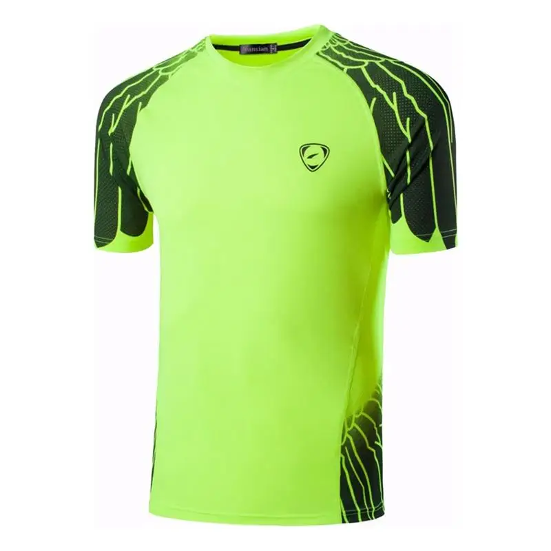 

Jeansian Men's Tshirt T-Shirt Tee Shirt Sport Dry Fit Short Sleeve Running Fitness Workout LSL229 GreenYellow2