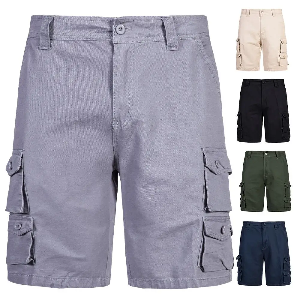 

iSurvivor 2021 Summer New Cotton Tooling Shorts Men's Multi-Pocket Straight Casual Five-Point Pants