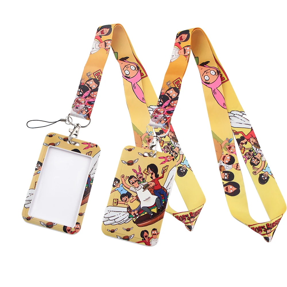 

LT385 Kids Gifts Anime Print Keychain Ribbon Lanyards for Keys ID Card Phone Straps Hanging Rope Lariat Students Badge Holder