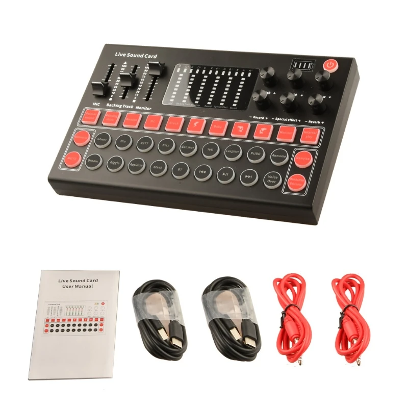 

Microphone Sound Mixer Sound Card Audio Mixing M9 Sound Card Console Amplifier Computer Sound Adapter