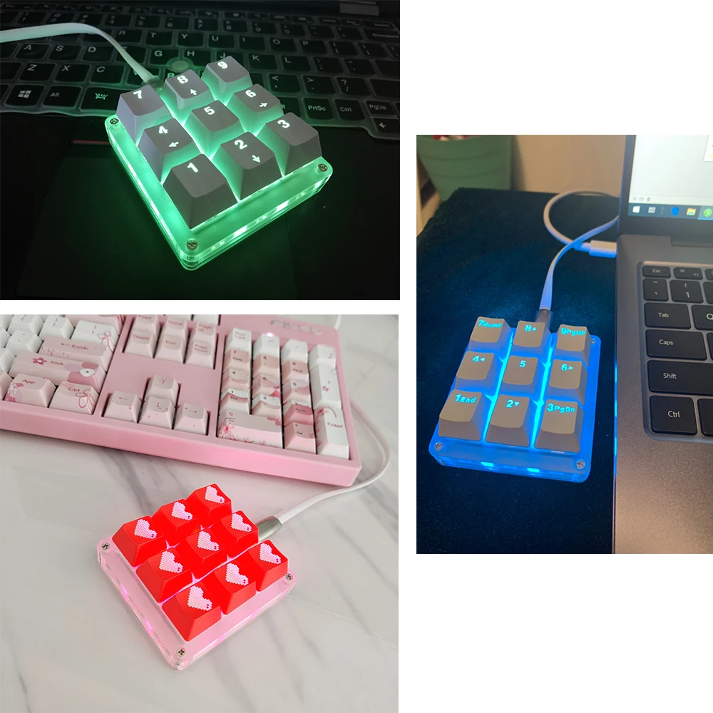 9 ключей макро OSU Программируемый RGB Подсветка механическая клавиатура