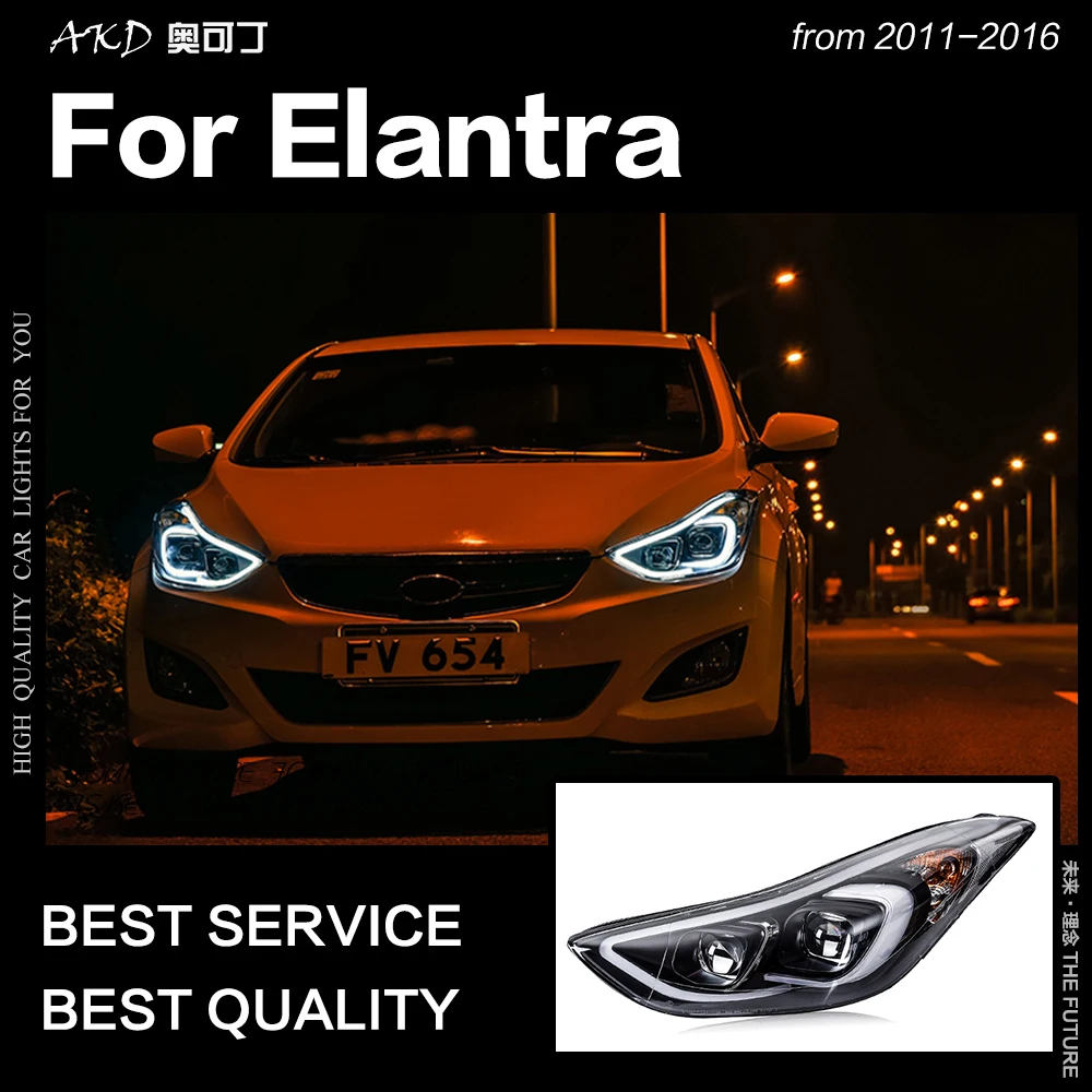 АКД стайлинга автомобилей для фары автомобиля Hyundai Elantra 2011 2016 Элантра МД фар бренд