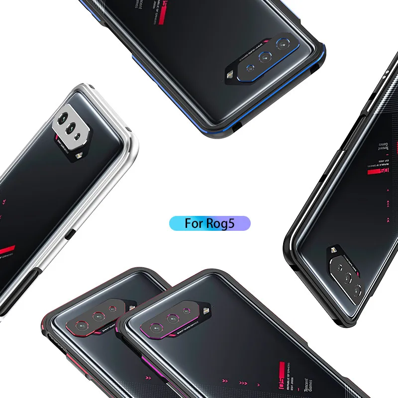 

Для ASUS ROG Phone 5 ZS673KS Ultimate /5 Pro, Алюминиевый металлический бампер, рамка, чехол + протектор carmera, простой чехол