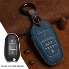 Чехол для автомобильного ключа Crazy Horse, кожаный, с сумкой для Citroen C4 Grand Xsara Picasso C5, Elysee C3, XR, Berlingo, Cactus, Peugeot чехол дистанционного брелока