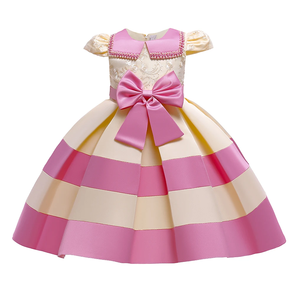 

Детское платье принцессы с бусинами и бантом, для девочек