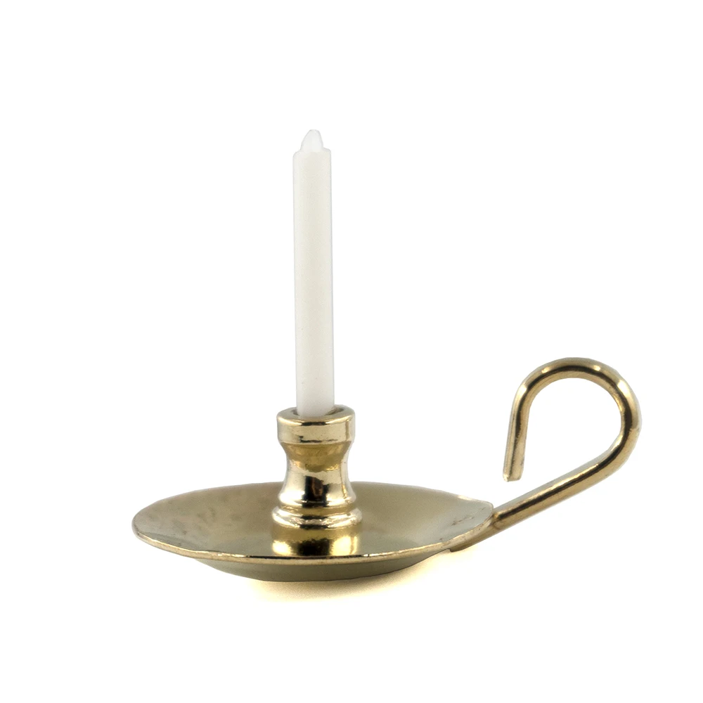 

1Pcs 1/12 Dollhouse Miniature Accessories Mini Candle with Base Simulation Candlestick Model Toys for Doll House Decoration