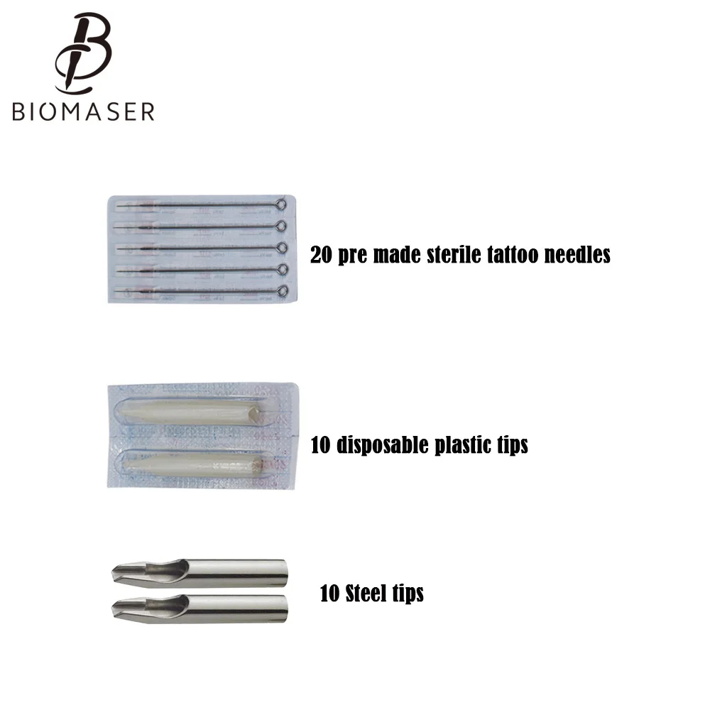 Biomaser K2-13, Полный комплект татуировки для начинающих, стартовые комплекты для татуировки, 2 роторных тату-машинки, пистолеты, 20 чернил, комплекты, иглы питания