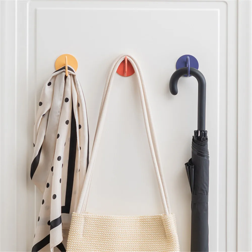 

3 Color Creative Home Kitchen Wall Rack Strong Adhesive Wall Hook Adhesive Hook Punch-free Universal Hook Home Storage