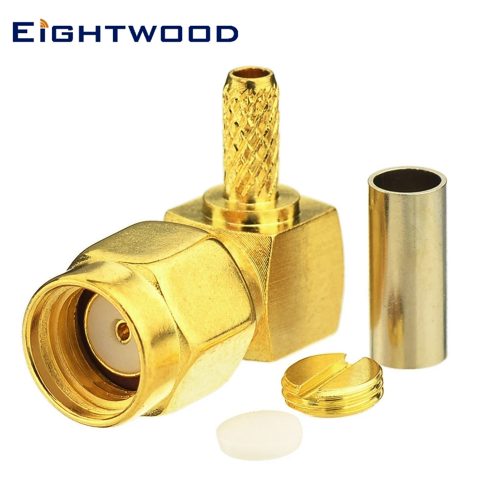 Eightwood 5 шт. Женский коаксиальный разъем адаптер с прямым углом обжима для