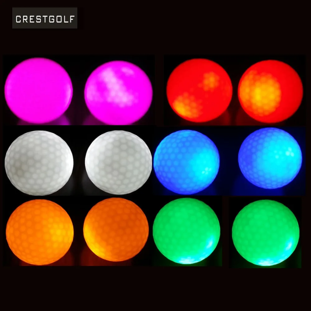 4 шт. CRESTGOLF в упаковке Hi-Q USGA светодиодные мячи для гольфа для ночной тренировки Роскошные мячи для гольфа с 6 цветами