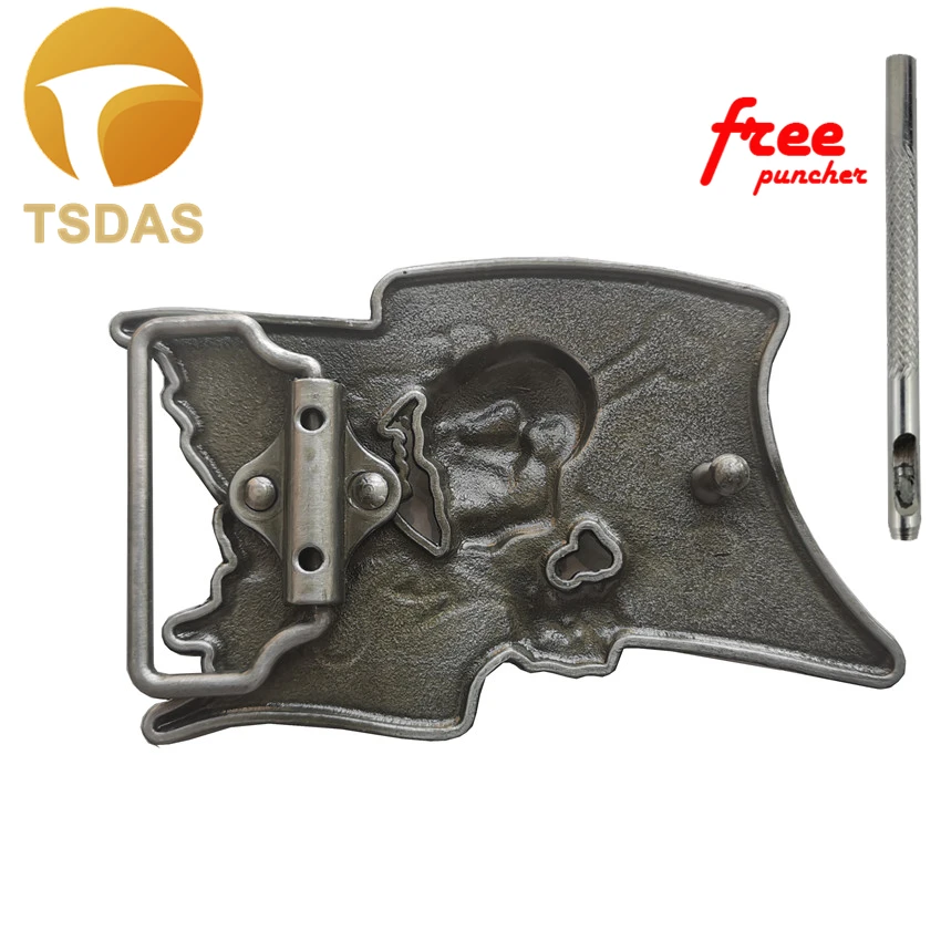 Черная пряжка для ремня с черепом металлической ковбойской головкой пряжкой на