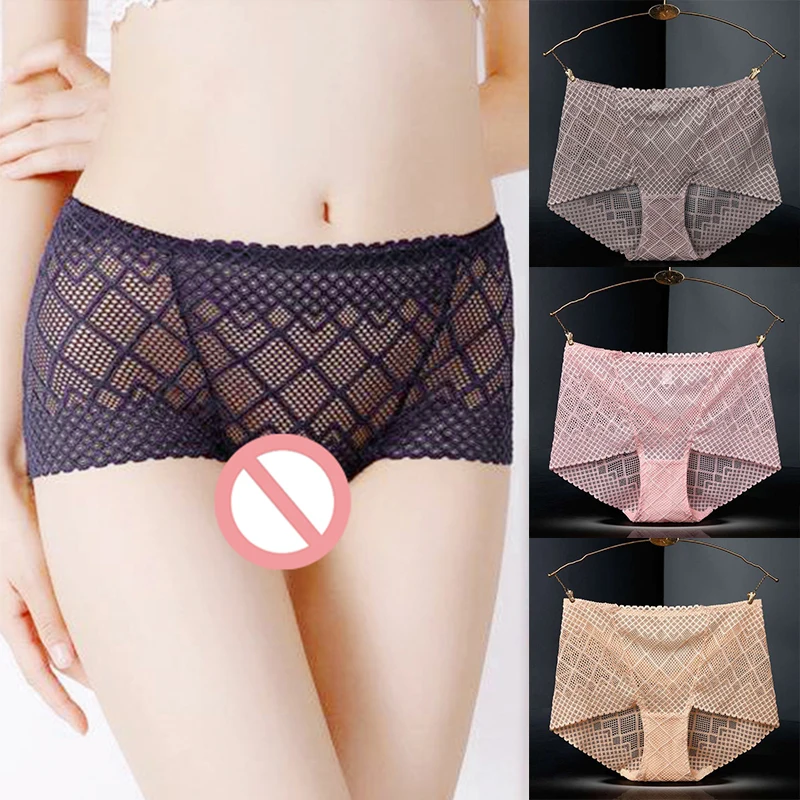 

Underwear Knickers Soft Mid Waist Breathable Lace Briefs Panties Intimates