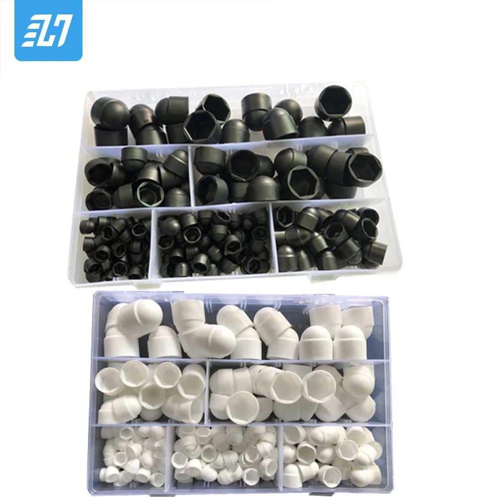 

Black White Dome Protection Cap Covers Exposed Hexagon Plastic PE Nut Bolt Assortment Kit