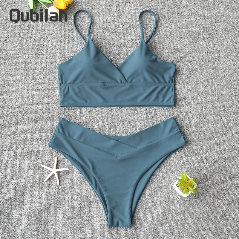

2021 Sexy Solid Fashion Swimsuit Women Bikini Push Up Swimwear Vest Bikini Set Brazilian Bathing Suit Two Piece Swim Suit Female