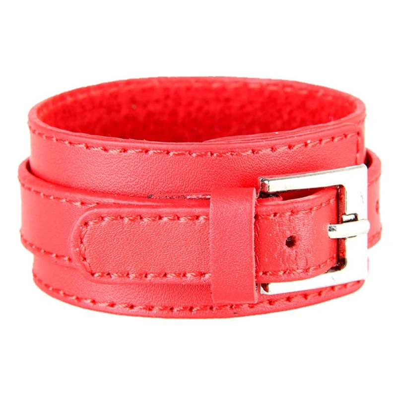 

4 Pcs Punk Style Leather Hand Wide Leather Double Layer Car Line Belt Buckle Leather Bracelet Casual Bracelet Set