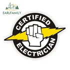 EARLFAMILY, сертифицированная электрическая жесткая шляпа 12 см x 8,8 см, ярлык, электрическая Высоковольтная Автомобильная виниловая наклейка