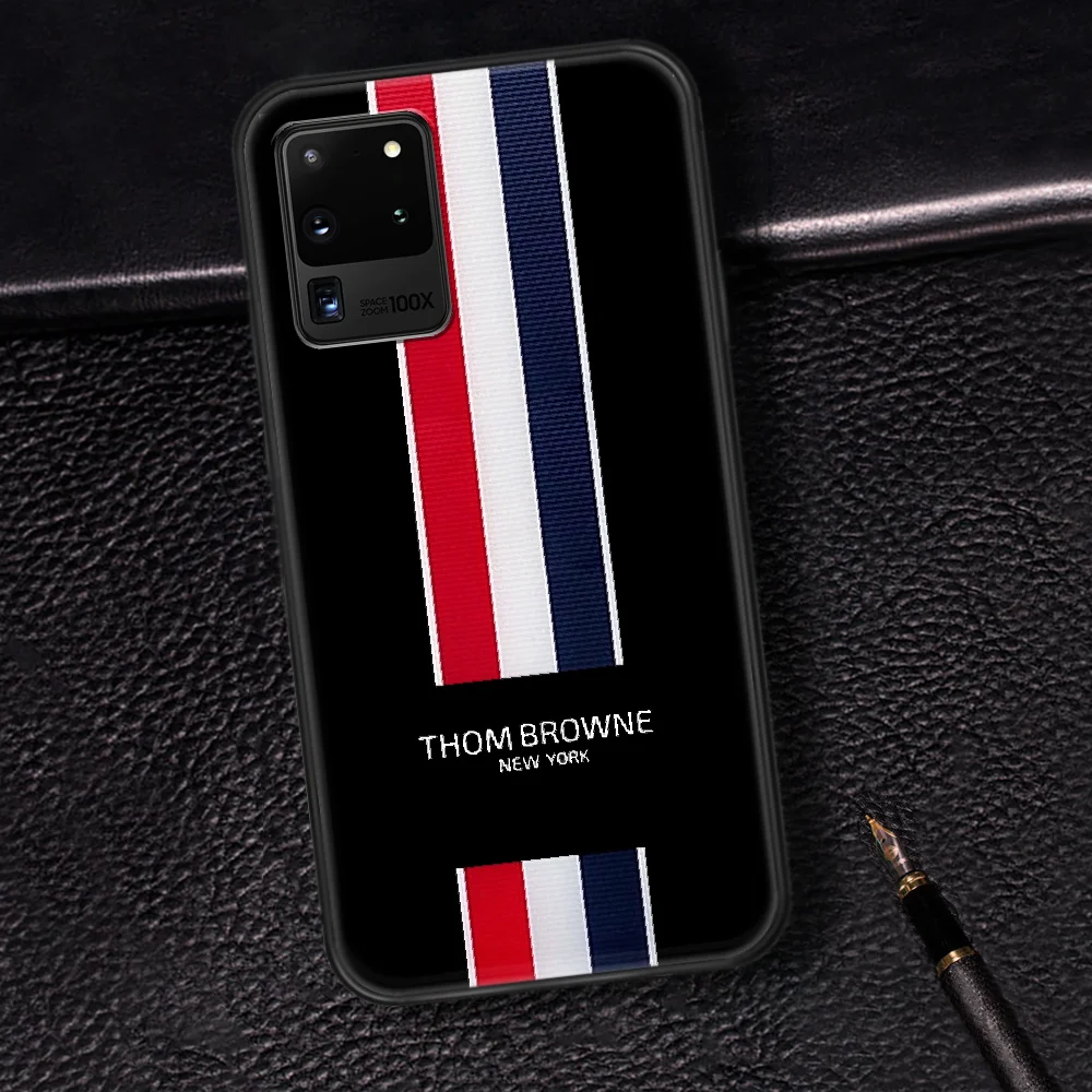 

Luxury Brand T-Thom Brownes Phone Case Cover Hull For Samsung Galaxy S 6 7 8 9 10 e 20 Edge Note 8 9 10 Plus black Shell Trend