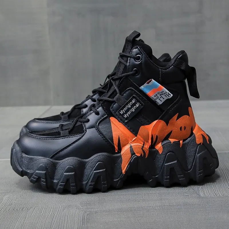 

High Top Chunky Sneakers Women Designer Platform Shoes Female Basket Femme Sapatos Winter Thick Bottom Lady Trainers Women Shoes