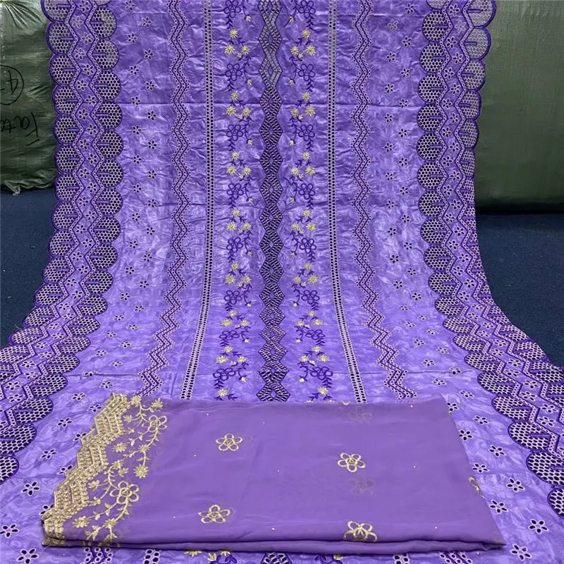 

African Bazin Riche Lace Fabric Embroidered 2020 High Quality Bazin Riche Brode 5+2Yards With Guipure Lace Fabric For Women