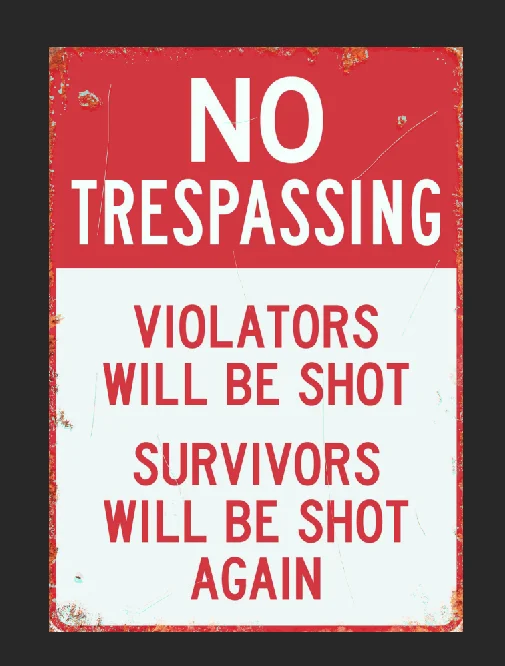 

No Trespassing Metal Sign Man Cave Bar Pub Plaque Funny Vintage Gift Retro