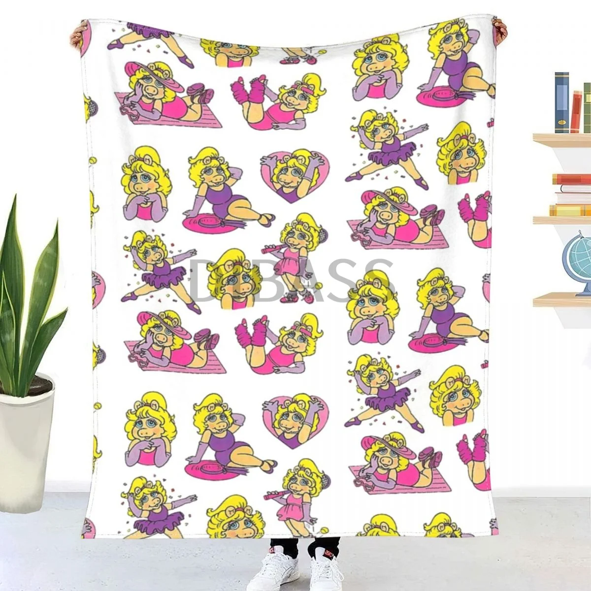 

1980s Piggy Comforter 3D Printed Flannel Throw Blanket