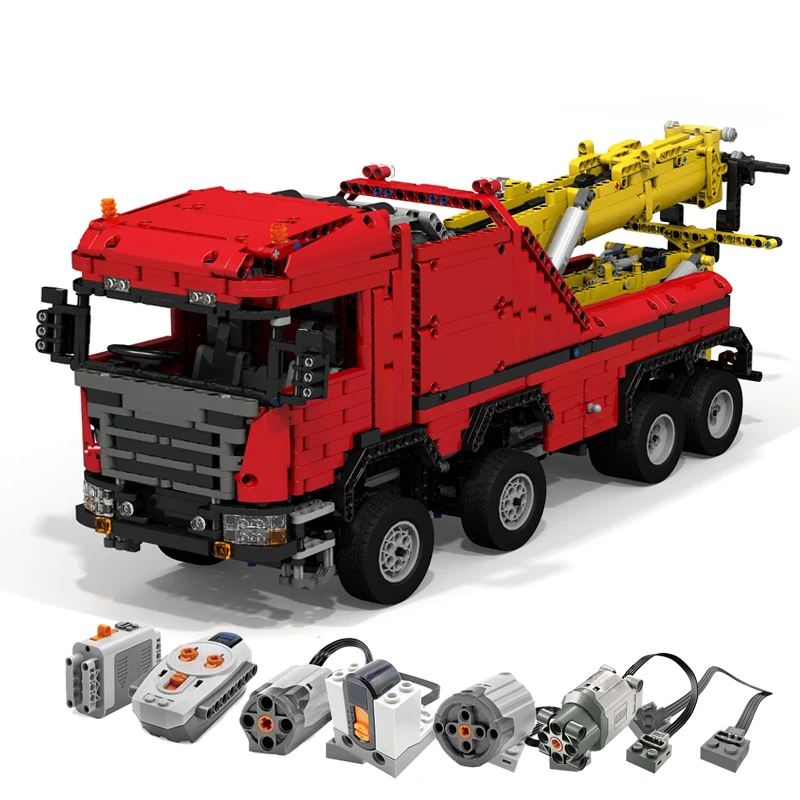 

High-Tech Scanias 8x8 Extreme Tow Truck Remote Control Power Electric Function for MOC-0583 Building Block Bricks DIY Toys Gifts