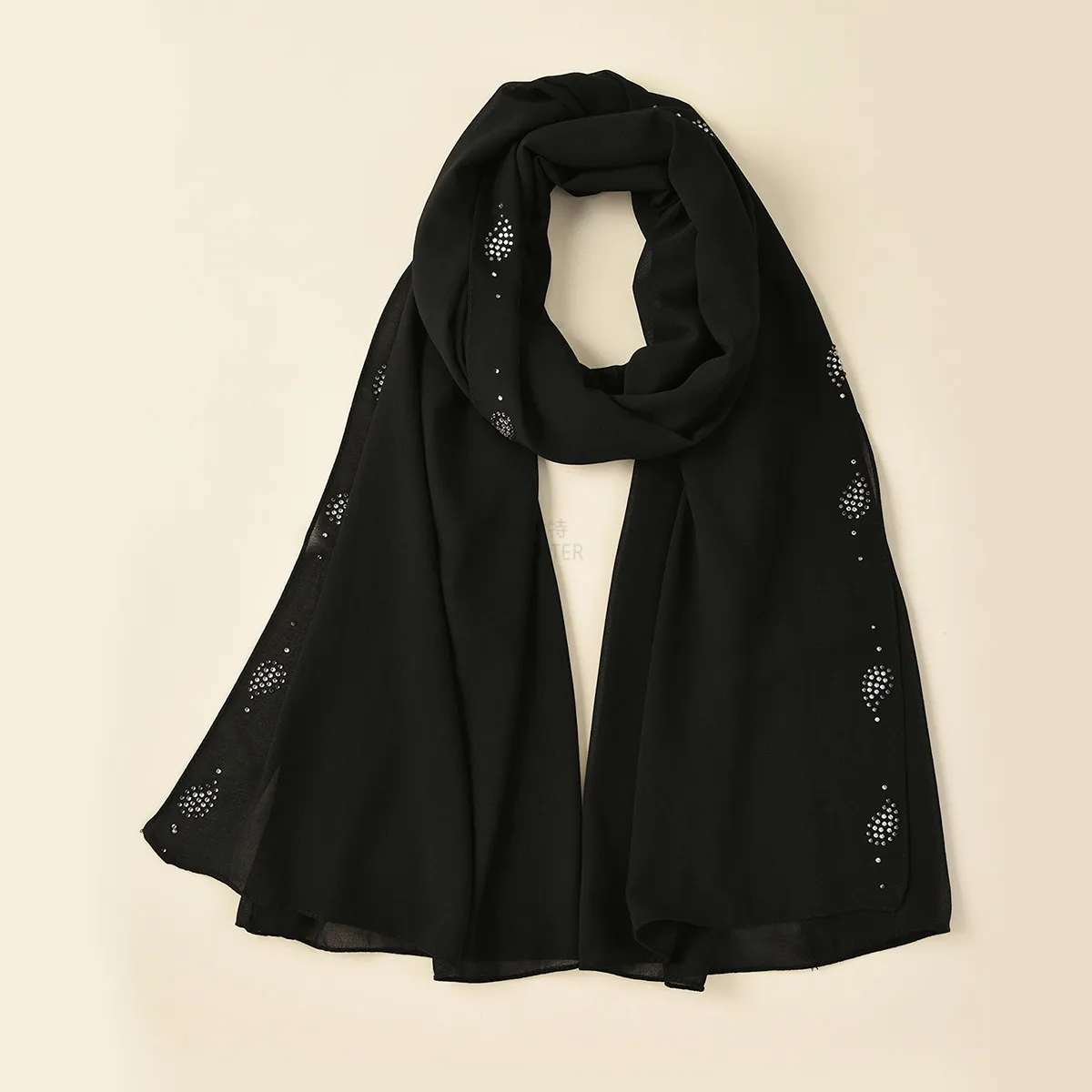 

Hart foreign trade gauze headscarf Malaysian style cashew pure color long scarf solid color scarf sq03