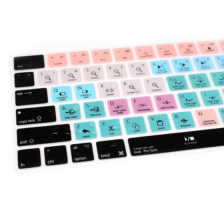 HRH Avid Pro Tools Hotkey Shortcut Functional Keyboard Cover Keypad Silicone Skins Protector For Apple Magic MLA22B/A US Version |