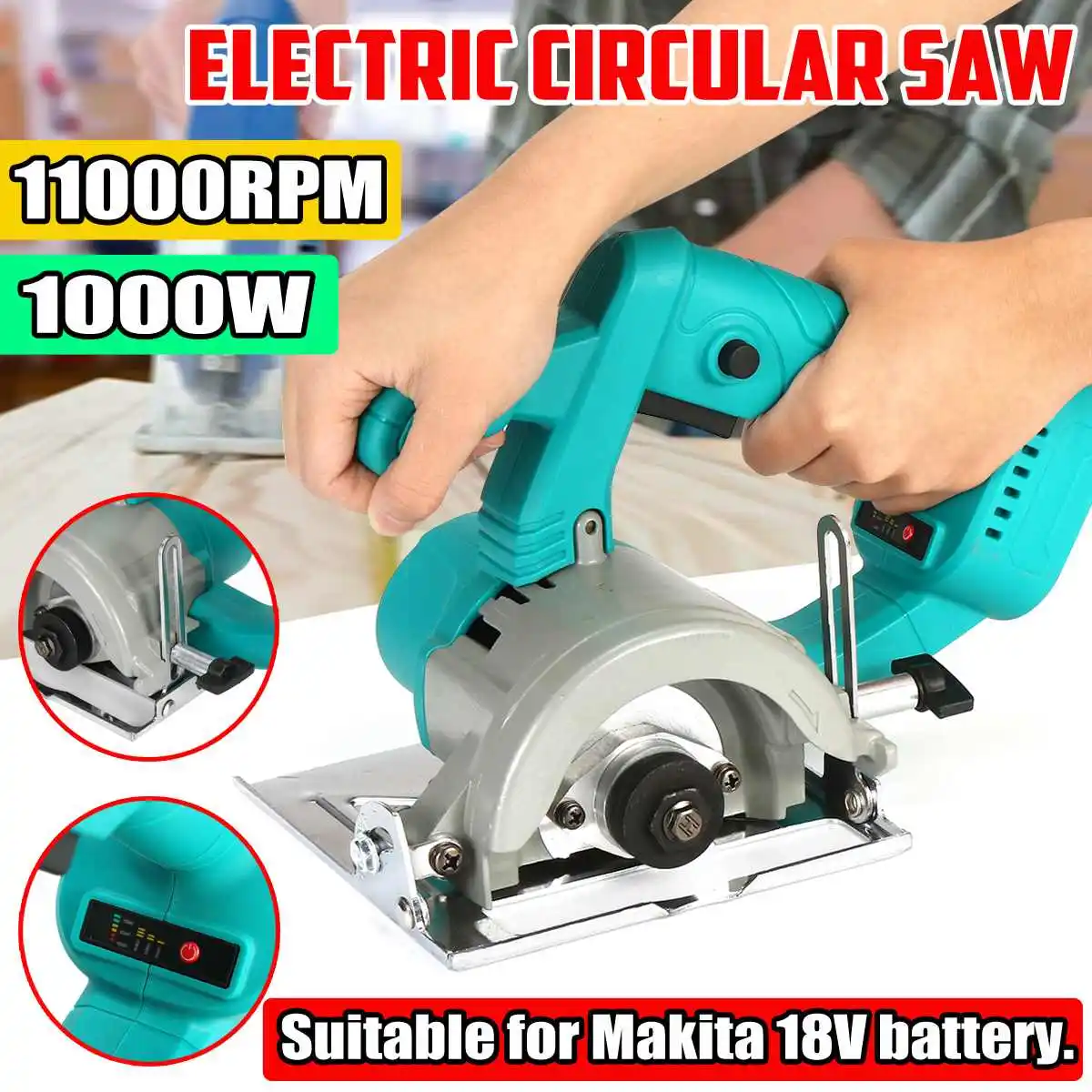 Электрический Циркулярный пильный станок Makita 11000 об/мин 1000 Вт бесщеточный 110 мм