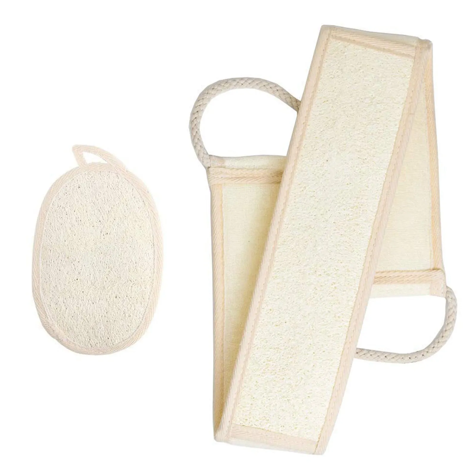 

Natural towel gourd sponge, for face and body cleaning, for back and skin exfoliating pad, very suitable for spa, 2-piece set