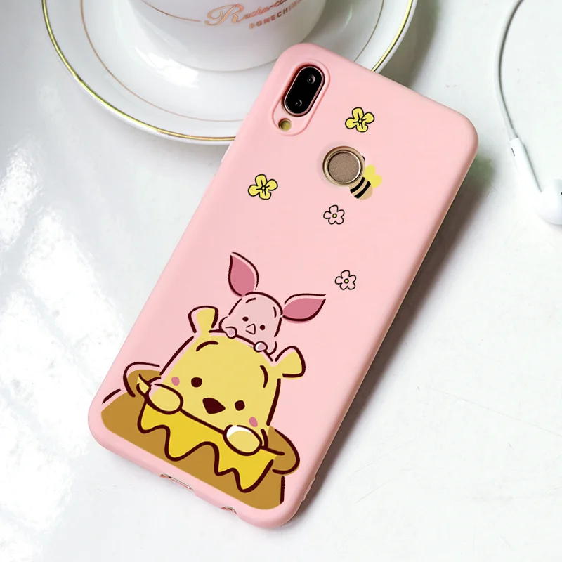 Розовый матовый чехол с милым мультяшным котом для huawei P20 Lite P30 mate 10 20 Honor 20i 10i 8X 7A Pro 9 10 20 Lite Y9 P Smart чехол