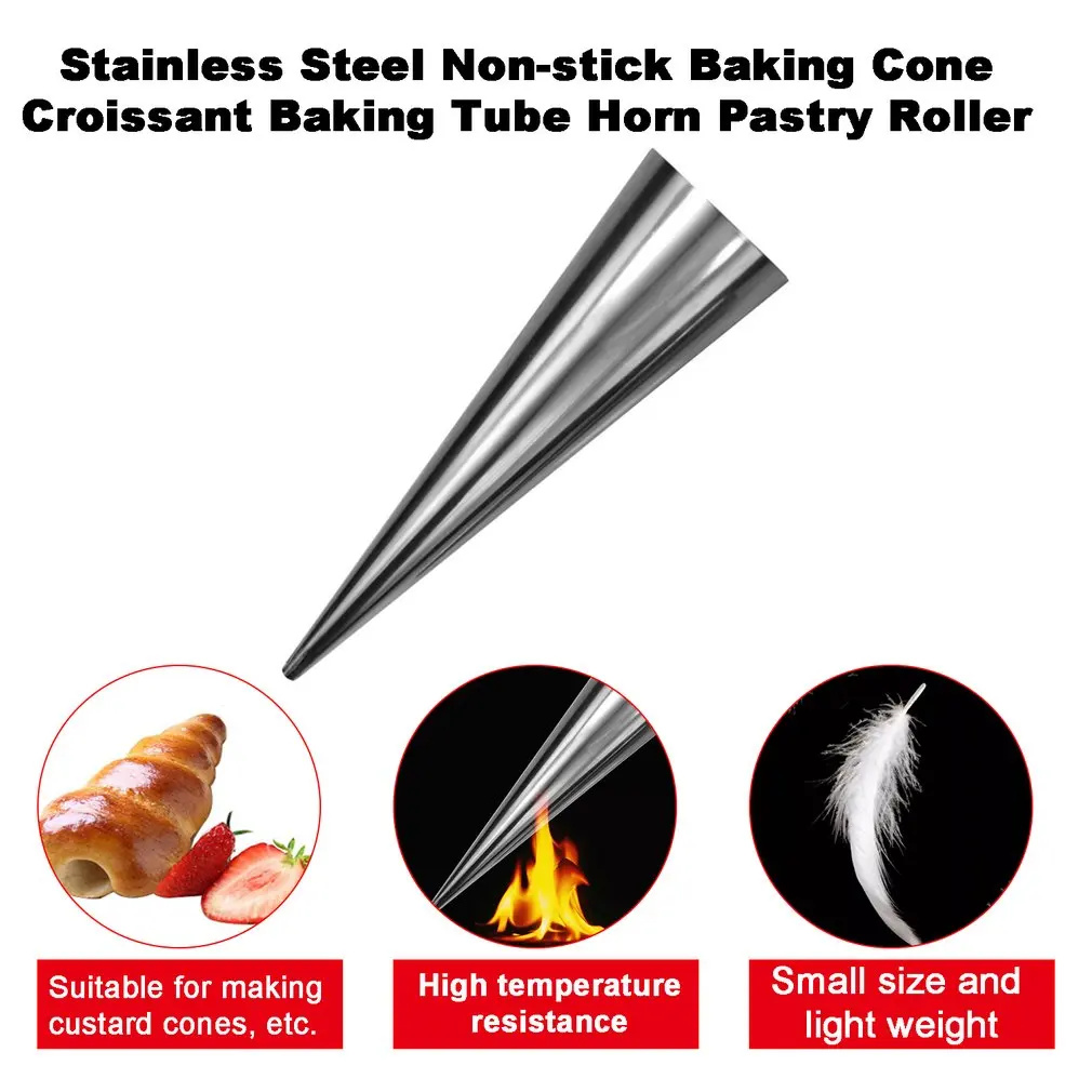 Stainless Steel Non-stick Baking Cone DIY Spiral Croissants Tube Horn Pastry Roller Cake Mold Kitchen Bakeware | Дом и сад