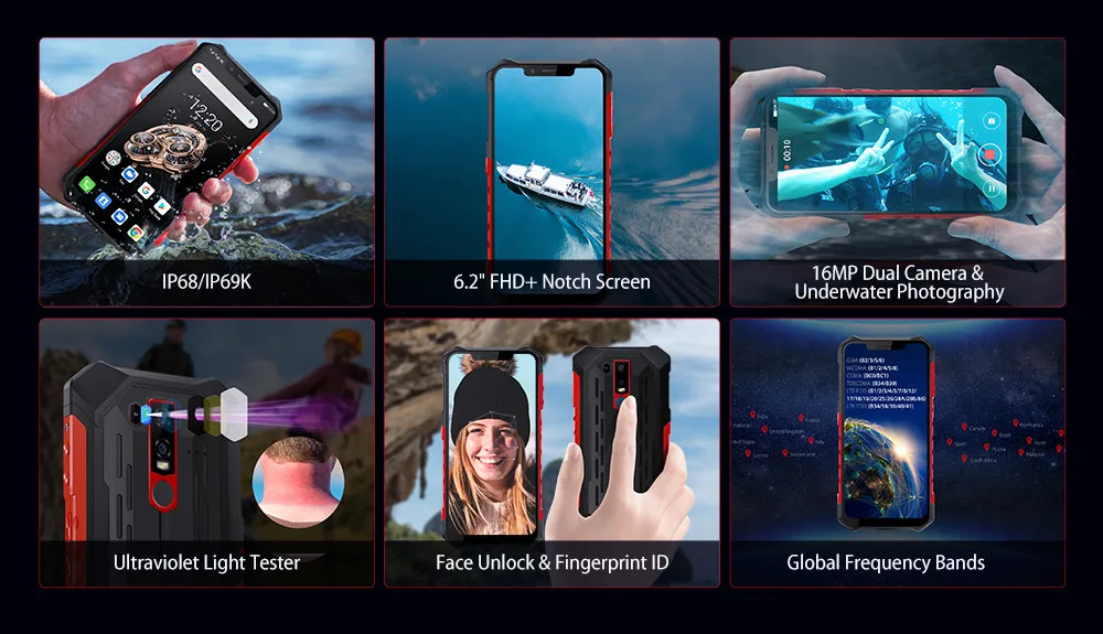 Ulefone Armor 6S Смартфон 6+ 128GB Android 9,0 Helio P70 LTE 5000mAh NFC OTG 6,2 ''две sim-карты мобильный телефон