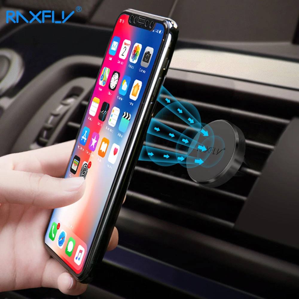 Магнитный автомобильный держатель для телефона RAXFLY iphone 11 Pro Max Air Vent Mount подвес Samsung