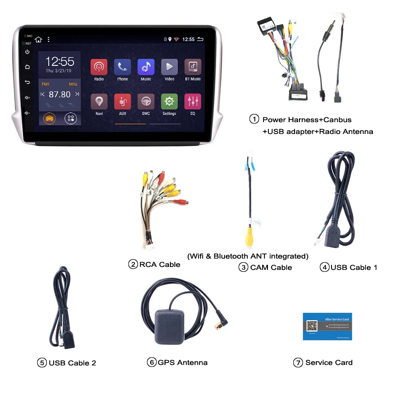Octa 8 core 10,1 дюймов Android 8,1 2+ 32G Мобильный DVR gps мультимедиа для peugeot 2008 208 серии автомобильный навигатор