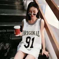 sleeveless vest basketball uniform t shirt female students loose casual sports wind the 2021 fall short sleeved outer wear t